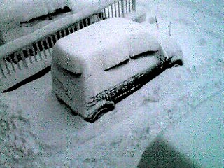 軽自動車のタイヤがだいたい埋まるくらいの雪